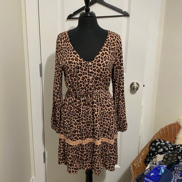 Salty Crush Leopard Print Short Dress - Picture 1 of 7